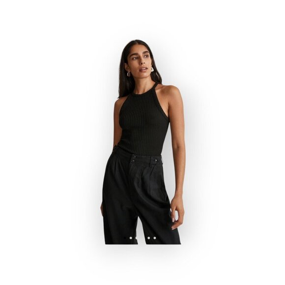 Madewell sleeveless black ribbed crewneck tank XS NWT - Picture 2 of 16